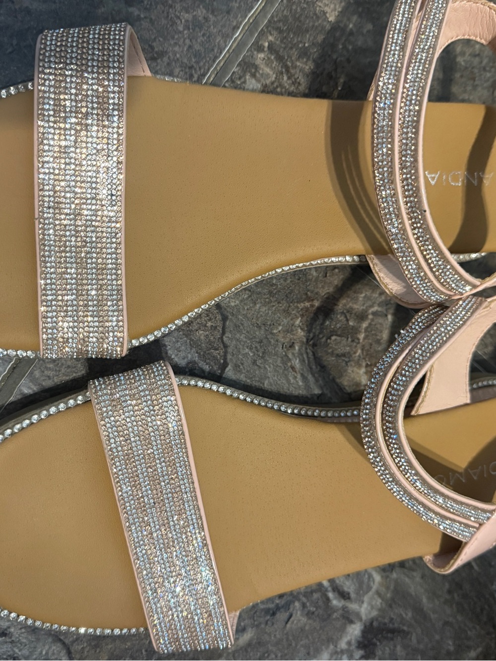 Embellished Pink Crystal Strap Women’s Sandals